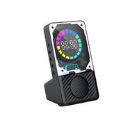 Portable Induction Speaker Mobile Phone Holder RGB Light Wireless Phone Stand Alarm Clock TF Card Slot