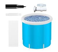 Portable Inflatable Bathtub - Air Pump Basket Design, Folding Shower Stall Fit, Heavy Duty Comfort Soaking Pool, Kids Adults Girls Boys, Gym Home Indoor Outdoor Bathroom Spa Camping Travel