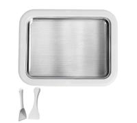 Portable Interactive Ice Cream Roll Maker, 304 Food-Grade Stainless Steel DIY Cold Plate Pan, for Family members Birthday, Home Family Gatherings & Homemade Sorbet(White)