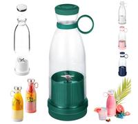 Portable Juicer Blender Bottle, Wireless Fresh Juice Portable Blender 350ML, USB Rechargeable Smoothie Maker Cup for Home Sports Outdoors Travel (Green)