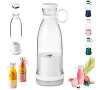 Portable Juicer Blender Bottle, Wireless Fresh Juice Portable Blender 350ML, USB Rechargeable Smoothie Maker Cup for Home Sports Outdoors Travel (White)