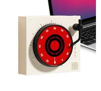 Portable Kitchen Timer 7.4cm, Magnetic Record Player Shape, with Lightweight Quality Design Build Unit, Easy Control Gear, Multi Purpose Timer for Cooking Study Gym Office Outdoor Daily Uses