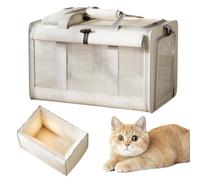 Portable Kitty Carrier Box - Cat Travel Companion Main Function | Durable Fabric Body with Ventilation Mesh for Safe Pet Transport, Adjustable Straps for Hands-Free Carrying, Travel Bag for Cats