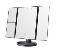 Portable Led Lumière Miroir De Maquillage Vanité Lumières Compact Maquillage Poche Miroirs De Vanité Cosmétique Se Pliant De Main A Mené La Lampe De Miroir