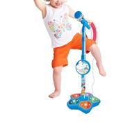 Portable LED Stage Lights Speaker Toy - Kids Microphone with Stand | Adjustable Height & Flashing Stage Lights | Toy for Birthday, Singing, Podcast, Party, Teen Studio, Recording and Play