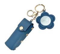Portable Lipstick Case - PU Leather Makeup Organizer, Compact Cosmetic Holder | Purse with Key Ring Zippered Travel Wallet for Women Girls Stylish Accessory Daily Use Gift Bag Insert