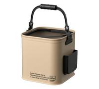 Portable Live Bait Bucket, Foldable Fishing Storage Container, Waterproof Lure & Bait Holder with Side Pocket, Durable Multifunctional Accessory, Outdoor Gear for Camping BBQ Hiking Trips