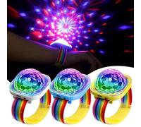 Portable Lumière Disco, 3 Pièces Led Boules À Facettes Montre Disco, Disco Ball Light 5 Modes, Boule A Facette Vec Ventouse, Boule Disco, Boules À Facettes Usb (Blanc + Bleu + Jaune)