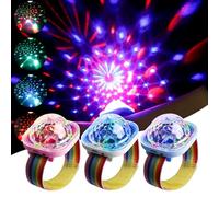 Portable Lumière Disco, 3 Pièces Led Boules À Facettes Montre Disco, Disco Ball Light 5 Modes, Boule A Facette Vec Ventouse, Boule Disco, Boules À Facettes Usb (Blanc + Bleu + Rose)