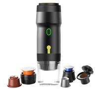 Portable machine à café espresso 3-en-1 Mini machine à café avec batterie Camping machine à cafépour café moulé NS-capsules Travelmachine à café pour camping Voyage Auto chauffage automatique rapide