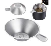 Portable Metal Tea Strainer Fine Mesh Titanium Infuser Handle | Durable Beverage Filter for Coffee & Cocktails | Lightweight Tool for Home Kitchen, Office Desk, Travel & Camping
