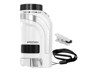 Portable Microscope - 50x-300x Pocket Magnifier, Handheld Specimen Viewer Encouraging Discovery, Lightweight Observation Device Supporting Curiosity | Educational Exploration Tool Featuring Clear