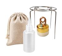 Portable Mini Alcohol Stove Set with Windproof Pot Stand & Bottle | Complete 5-Piece Kit (Mini Self-Pressurizing Alcohol Stove, Windproof Pot Stand, Bottle, Silicone Pad & Storage Bag)