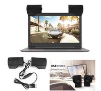 Portable Mini Clip USB Stereo Speaker Sound Bar Clipon Speakers for Notebook Laptop Phone Music Player Computer