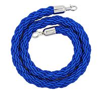 Portable Mini Crowd Control Ropes for Indoor & Outdoor Queue Partition,0.5m/0.9m/1.5m/ 2m/3m/4m Long Blue VIP Stanchion Rope, Easy to Install(Silver Hook,1.5m/4.92ft)