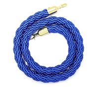 Portable Mini Crowd Control Ropes for Indoor & Outdoor Queue Partition,0.5m/0.9m/1.5m/ 2m/3m/4m Long Blue VIP Stanchion Rope, Easy to Install(Gold Hook,1.5m/4.92ft)