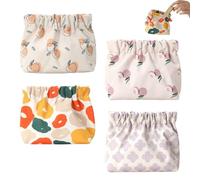 Portable Mini Storage Bag for Purse, Small Pouches for Purse, Mini Storage Bags for Purse, No Zipper Self-Closing Accessories Organizer, Mini Makeup Bag for Purse (4Pcs D)