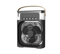 Portable Misting Fan With Water Mist Spray Cooling - Features 3 Adjustable Wind Speeds, Night Lights, Perfect Mini Desktop Fan For Office, Car, Home, And Beyond (Black)
