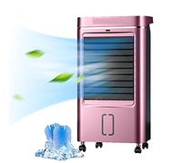 Portable Mobile Air Conditioner Air Cooler Fan for Home with Remote Control & LCD Display - Timer Function,3 Speeds,3 Wind Settings & Oscillation-Pink A (White A)