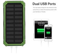 Portable mobile d'alimentation énergie solaire kit chargeur alimentation 20000mAh pour chargeur téléphone Dual USB