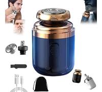 Portable Multifunctional Capsule Shaver,Capsule Shaver,2 in 1 Capsule Mini Shaver for Men,Mens Face Shaver Electric,Mini Shaver Men,Washable Capsule Shaver Mini Shaver Men (Blue)