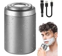 Portable Multifunctional Electric Shaver, IPX7 Waterproof Mini Portable Electric Shaver, Sopami Mini Shaver, Wet & Dry Shaving Machine, Pocket Travel USB Rechargeable (sliver)