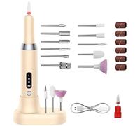 Portable Nail Drill, Rechargeable Electric Nail File, Versatile Electric Nail Drill, Adjustable Electric Nails Filer Charging Base 13.2x2.3cm/5.2x0.91 Inches for Home Nails Salon Pink, White, Khaki