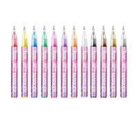 Portable Nail Pens, Fingernail Paint Pen Set, 0.43x0.43in Versatile Fine Tip Design, 12 Vibrant Colors, Quick Dry Formula for Kids, Art Practice, Salon Manicure, Home Use, Women