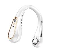 Portable Neck Fan,Neckbreeze Neck Fans USB Rechargeable 5-Speeds Personal Fan, Fan With 360° Airflow, For Men Women Outdoor Sports Travel 0705(Blanc)
