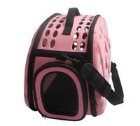 Portable Outing Pet Bag, Breathable EVA and Mesh Dog and Cat Carrying Bags, Foldable Shoulder Pet Basket Handbags, Hand Carrier Pet Supplies Space Cage Transport Box(Pink)