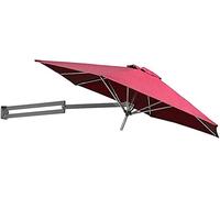 Portable parasols Wall-Mounted Wine Red - Outdoor Garden Wall Mounted Umbrella, Aluminium Pole Outdoor Parasols