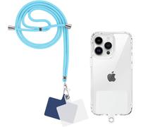 Portable Phone Lanyard, Universal Phone Neck Strap With 2 Patches, Adjustable Nylon Phone Strap For Most Smartphones, Sky Blue