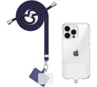Portable Phone Lanyard, Universal Phone Neck Strap With 2 Patches, Adjustable Nylon Phone Strap For Most Smartphones, Dark Blue
