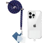 Portable Phone Lanyard, Universal Phone Neck Strap With 2 Patches, Adjustable Nylon Phone Strap For Most Smartphones, Blue Red