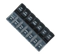 Portable Pill Box - Travel Medicine Box | 7 Days 2 Times a Day Am/pm Medicine Planner | Double Row Small Pill Box | 7 Compartment Travel Pill Distributeur for Medicine | Supplément | Fish Oil