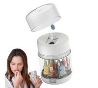 Portable Pill Box, Travel Pill Organizer, Compartments Medication Supplement Bottle Container with Built-In Cutter, Compact Storage Case for Pocket, Purse, Camping, Friends, Family