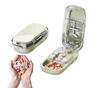 Portable Pill Cutter for Cutting Multiple Pills,1/2 1/3 1/4 Pill Cutter Splitter for Large, Small and Tiny Pills,Stainless Steel Blade Cutters,Centering Alignment Device,Daily Pill Case (Green)
