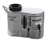 Portable Pocket Microscope with LED Light, Handheld Adjustable Focus Magnifier, Built-in Button Battery, Educational Science Tool for Kids Beginners Adults, Microbiology Observation Device for Home