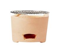Portable Poêle à Charbon D'Argile, Simple et Résistant aux Hautes Températures, avec Grille Amovible, Idéal pour la Cuisine et Les Pique-Niques en Plein Air(Brown,14x12cm/5.5x4.7in)