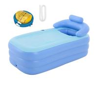 portable pour douche, gonflable, 63 x 33 x 25 pouces | Baignoire pliable robuste pour la récupération familiale, compacte, facile à utiliser, polyvalente, bureau
