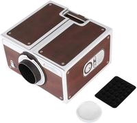 Portable Projector Mobile Phone Projector Homemade Small Home Cinema with 8X Image Magnification