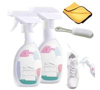 Portable Quick White Shoe Cleaning Spray, 13.52oz White Trainer Cleaner, Water-Free Sneaker Cleaning Spray Foam for Works on Leather, Knit, Canvas, Shoe Whitener for Trainers (2PCS)