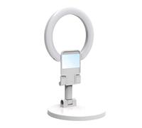 Portable Rechargeable Selfie Remplissage avec Support et Miroir pour Maquillage Selfie Vlog - 3 Modes, Design Pliable - pour Photographie Téléphone et Live Streaming - 15.8x3.5cm, Blanc