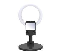 Portable Rechargeable Selfie Remplissage avec Support et Miroir pour Maquillage Selfie Vlog - 3 Modes, Design Pliable - pour Photographie Téléphone et Live Streaming - 15.8x3.5cm, Noir