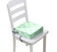 Portable Réhausseur Coussin de Siège Chickwin Lavable Coussin Rehausseur Enfant avec Boucle de Sécurité Anti Glisse pour Siège Chaises Hautes de Jardin (40x40x10cm,Vert)
