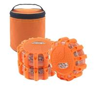 Portable Road Flares, Led Security Flashers, 3 Pack Flash Beacon Lights, Led Road Flares, Magnetic Road Safety Flares, Waterproof Flash Beacon Lights with 9 Modes for Roadside Security