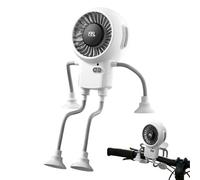 Portable Robot Fan Man | Personal Table Fan With 3 Speeds Strong Airflow & Rechargeable Battery, With Suction Cup Base, For Offices, Home, Outdoors Sports Camping Traveling