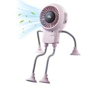 Portable Robot Fan Man | Personal Table Fan With 3 Speeds Strong Airflow & Rechargeable Battery, With Suction Cup Base, For Offices, Home, Outdoors Sports Camping Traveling