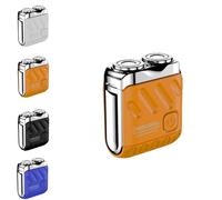 Portable Rotary Dual Ring Electric Shaver, R-12 Luggage Electric Shaver, Mini Electric Rotary Dual Ring Pocket Shave, 2025 New Model Mini Dual-Head Electric Shaver(Orange)