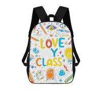 Portable Sac À Dos d'affaires J'aime Ma Classe Sacs D'École Loisir Casual Cartable Scolaire pour Scolaires, Voyage, Bureau, 42X32X14Cm
